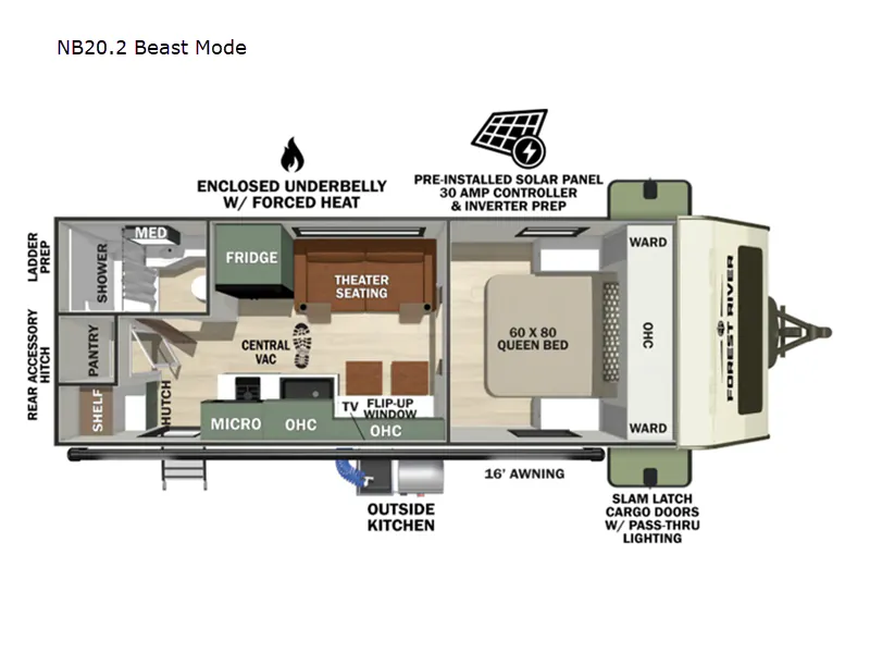 2027 Forest River No Boundaries NB202 floor plan