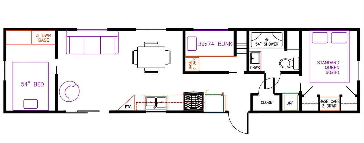Elevation Park Model Company 5 Series 5-122CA floor plan