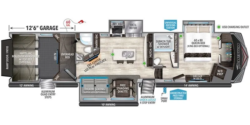 2023 Grand Design Momentum 397TH floor plan