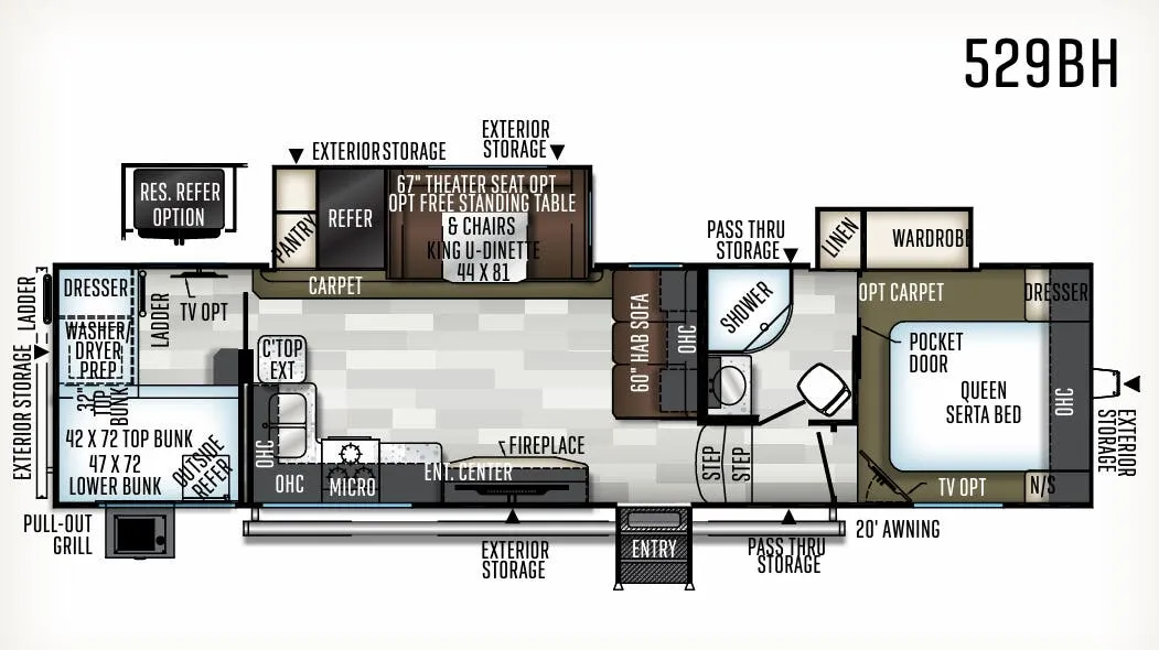 Forest River Flagstaff Super Lite 529BH floor plan