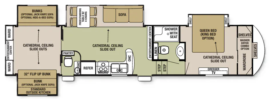 Forest River Cedar Creek Silverback 35QB4 floor plan