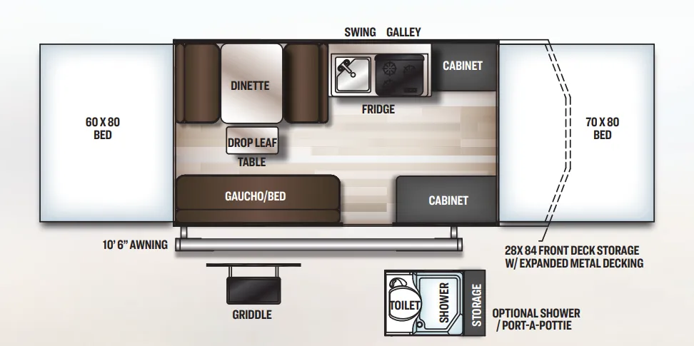 2022 Forest River Rockwood Extreme Sports Package 2280BHESP - Floor plan