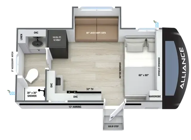 Alliance RV Delta Solo ML166 floor plan