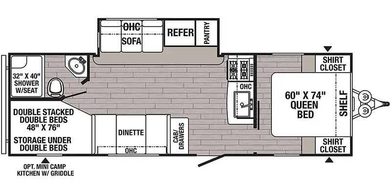 Palomino Puma XLE Lite 25BHSC floor plan