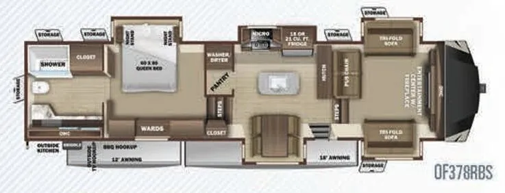 Highland Ridge Open Range OF378RBS floor plan