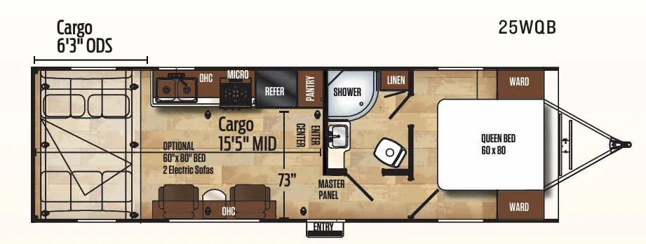 Forest River Work and Play 25WQB floor plan