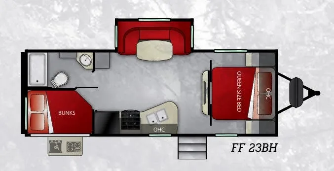 Cruiser RV Fun Finder Xtreme Lite 23BH floor plan