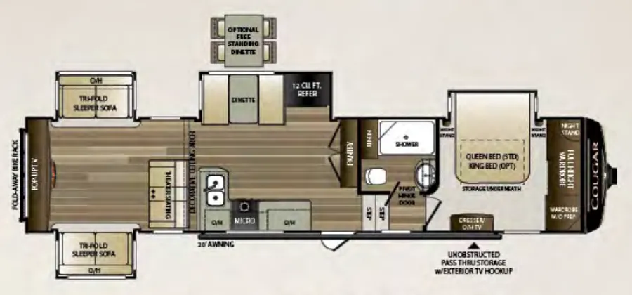 2018 Keystone Cougar 366RDS floor plan