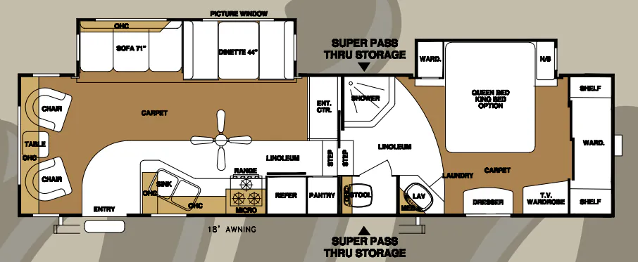 Forest River Sandpiper 305RLW floor plan