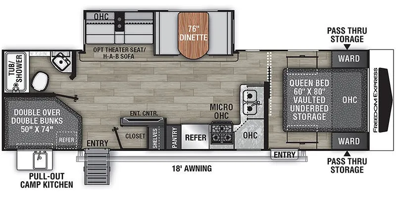 Coachmen Freedom Express Ultra Lite 287BHDS floor plan