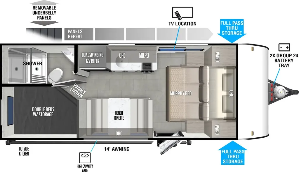 2026 Forest River Wildwood FSX 179DBK floor plan