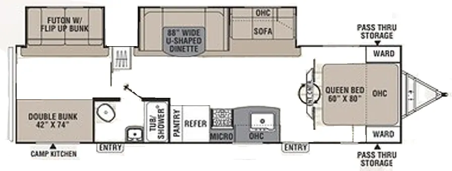 Coachmen Freedom Express Ultra Lite 310 BHDS floor plan