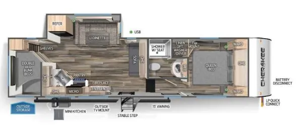 Forest River Cherokee Black Label 265GDKBL floor plan