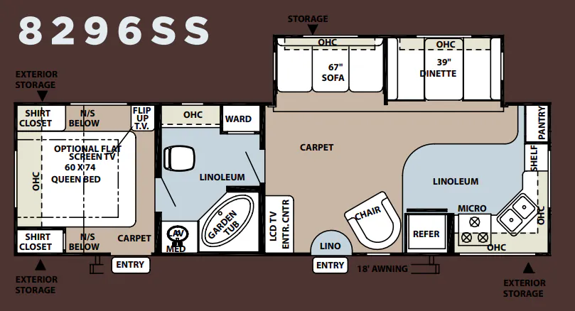 Forest River Rockwood Signature Ultra Lite 8296SS floor plan