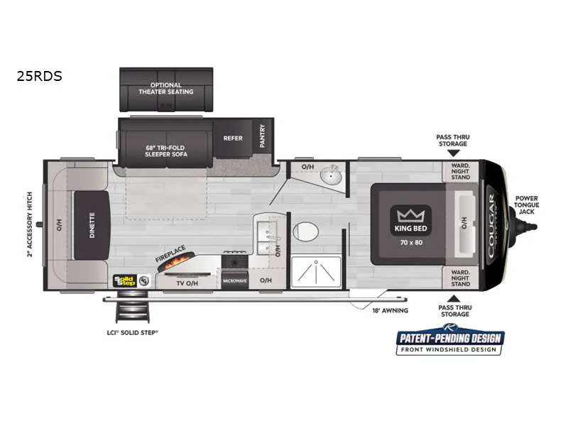 2022 Keystone Cougar Half-Ton 25RDSWE - Floor plan