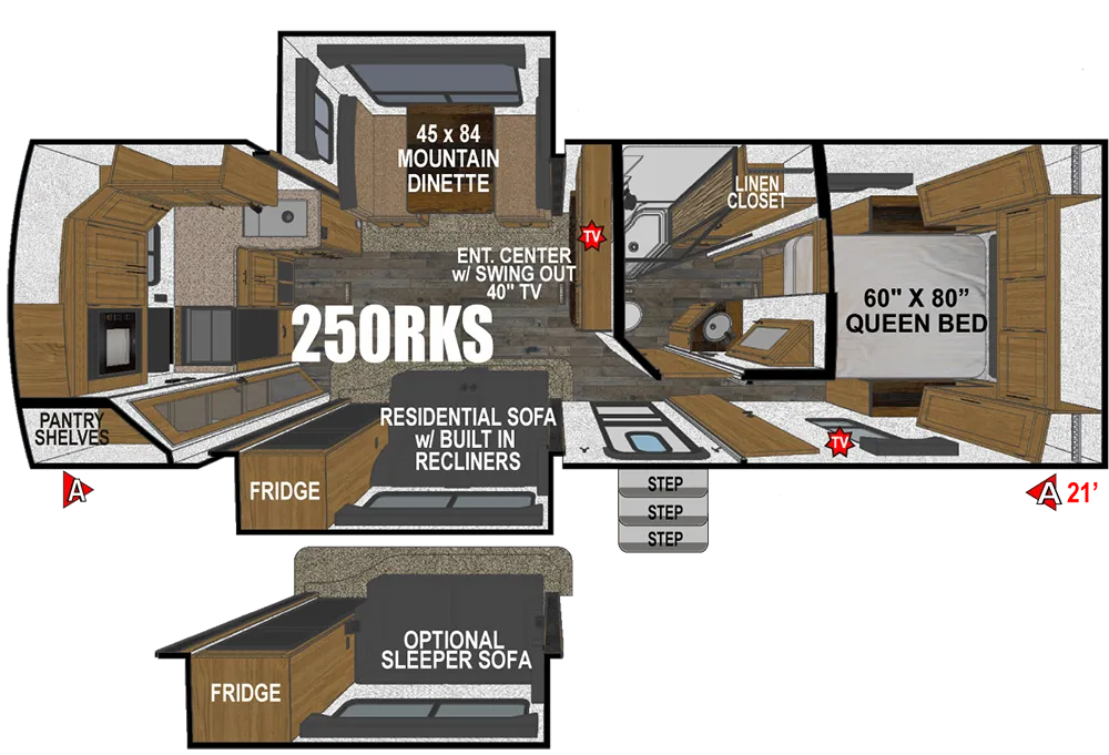 2026 Outdoors RV Mountain Series Black Stone 250RKS - Floor plan