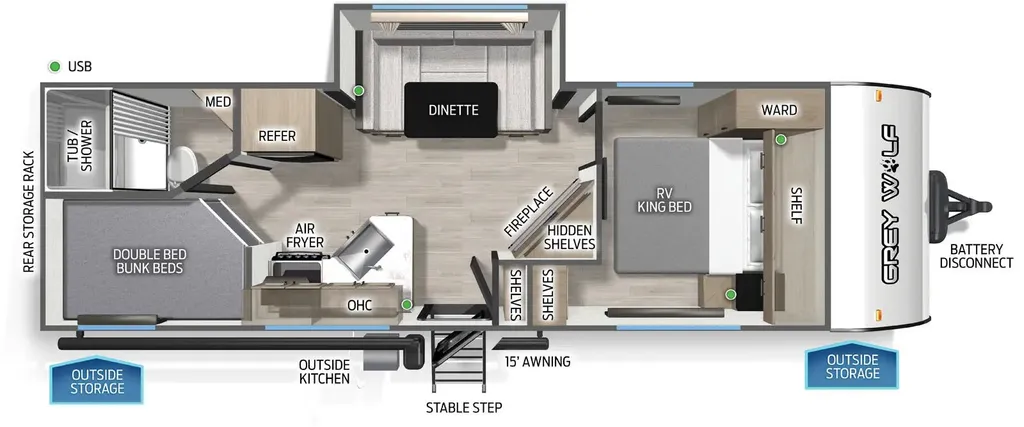 2026 Forest River Cherokee Grey Wolf 23MS floor plan