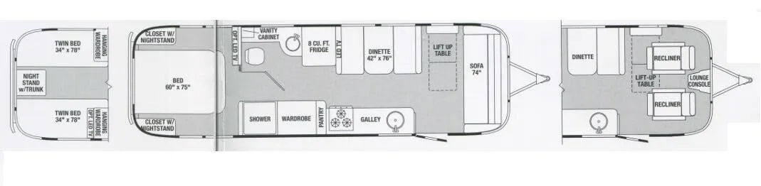 Airstream Flying Cloud 30 floor plan