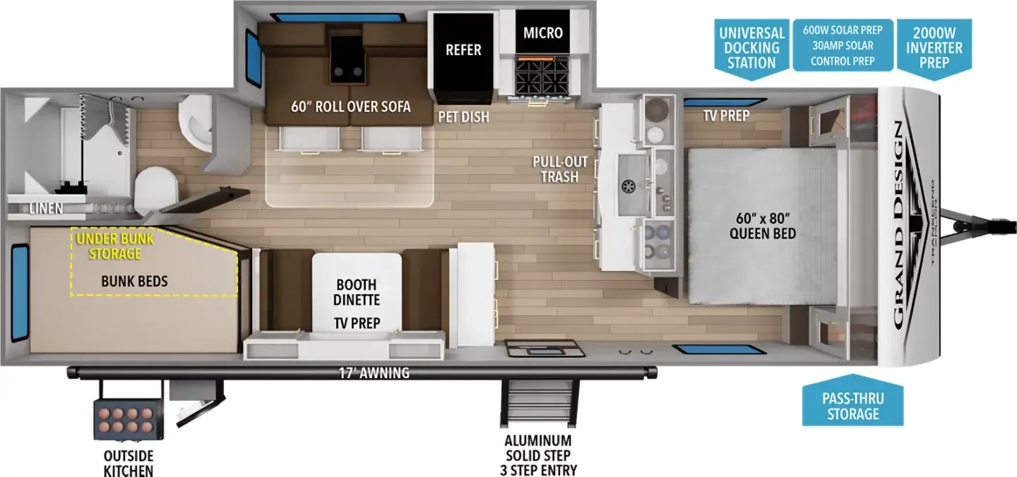 Grand Design Transcend Xplor 26BHX floor plan