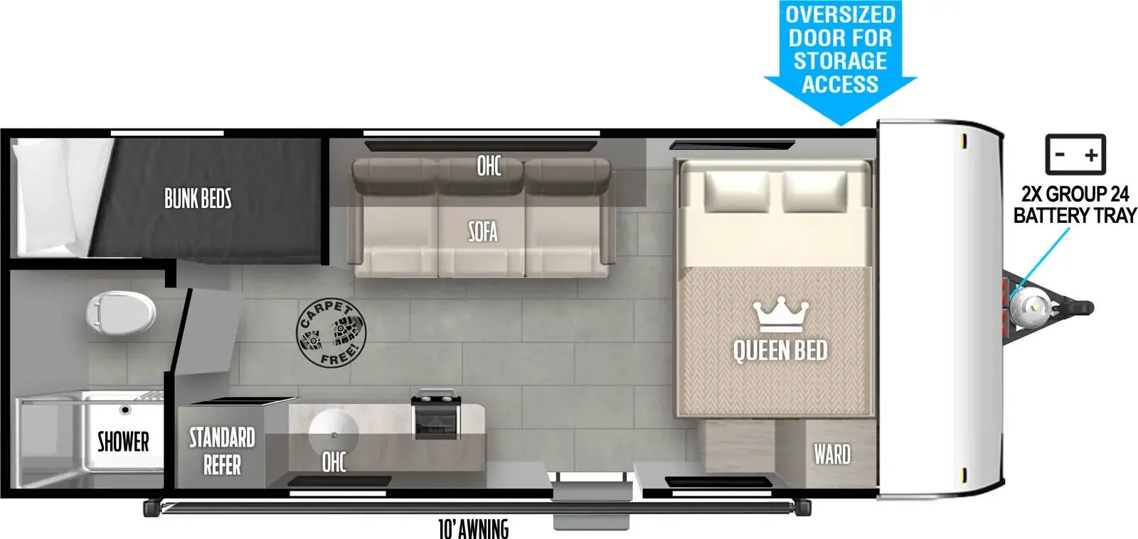 Forest River Wildwood FSX 175BHLE floor plan