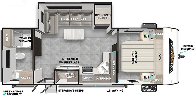 2023 Forest River Wildwood 22RBS floor plan