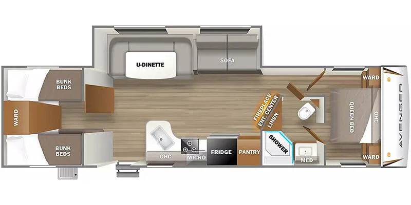 Prime Time Avenger 29QBS floor plan
