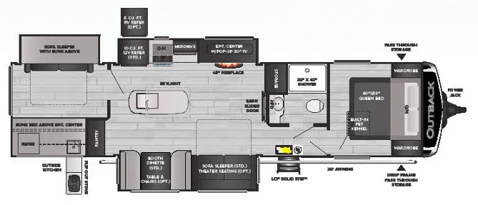 2021 Keystone Outback 340BH - Floor plan