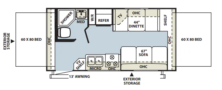 Forest River Rockwood Roo 19 floor plan
