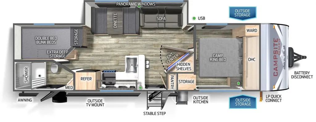 2025 Forest River Campsite Reserve 26CJ floor plan