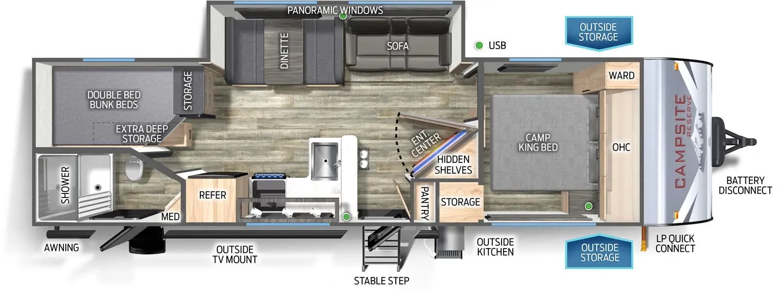 2025 Forest River Campsite Reserve 26CJ - Floor plan
