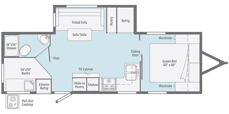 2022 Winnebago Minnie 2301BHS - Floor plan