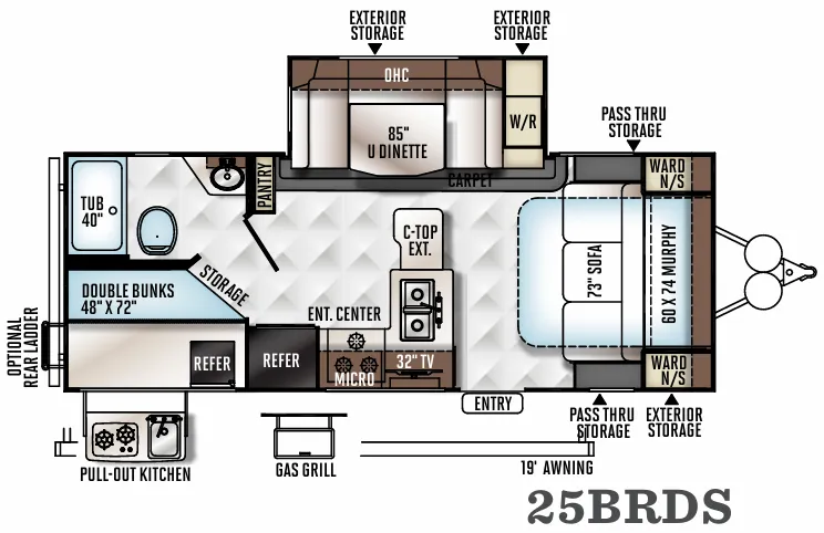 Forest River Flagstaff Micro Lite 25BRDS floor plan