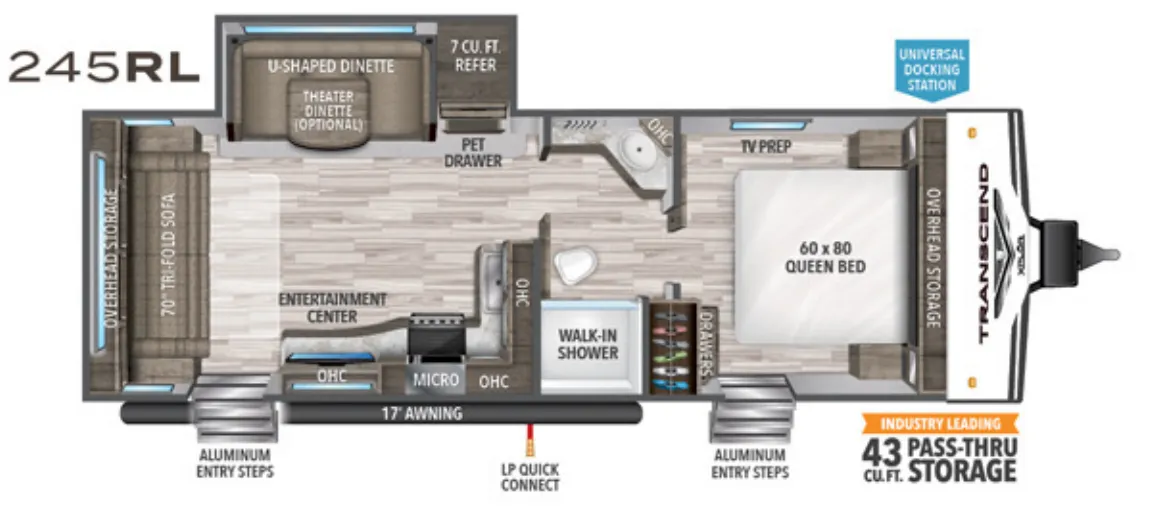 Grand Design Transcend Xplor 245RL floor plan