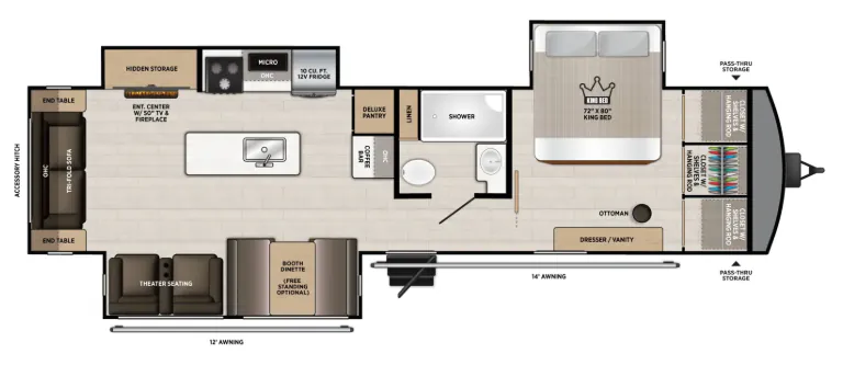 Forest River Wildwood Heritage Glen 308RL floor plan