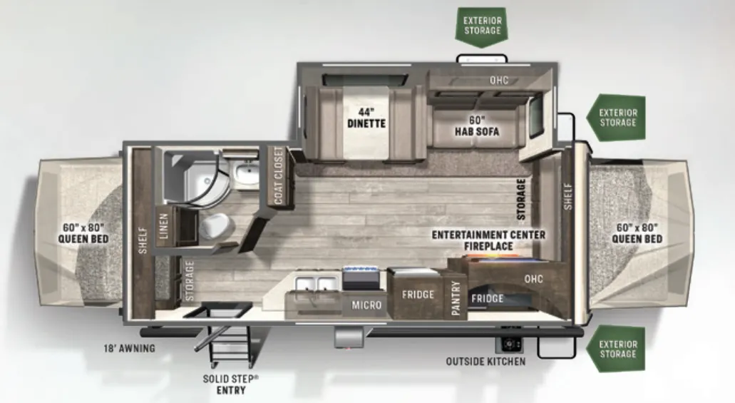 2022 Forest River Flagstaff Shamrock 235S - Floor plan