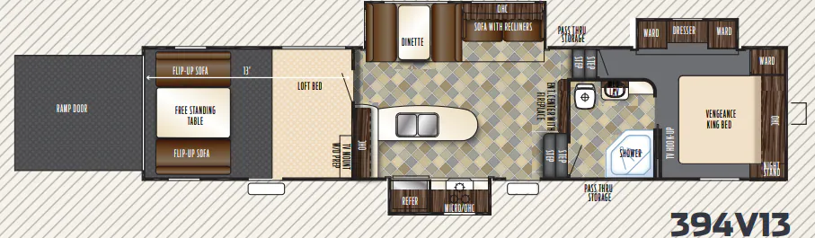 Forest River Vengeance 394V13 floor plan