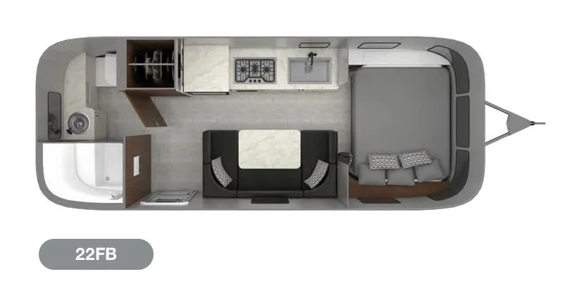 Airstream Caravel 22FB floor plan