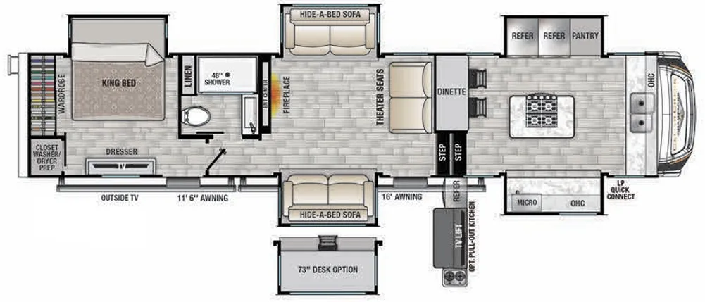 Forest River Cedar Creek Champagne Edition 38EFW floor plan