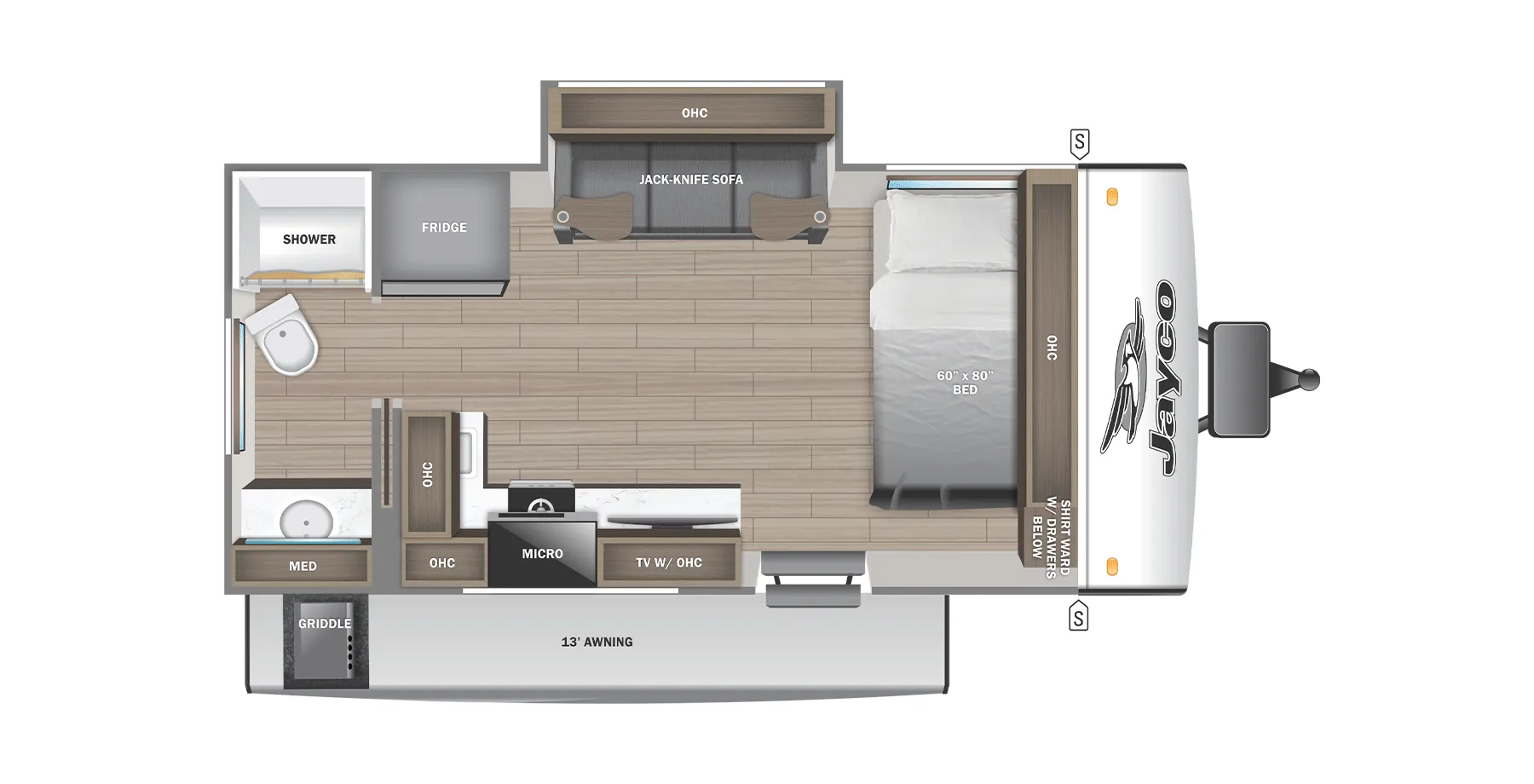 2026 Jayco Jay Feather Air 16RB - Floor plan