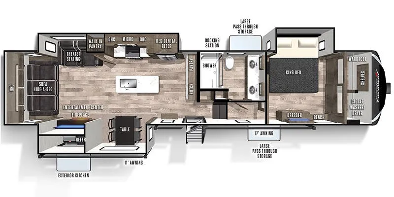 2021 Forest River Cardinal Ltd 366DVLE - Floor plan