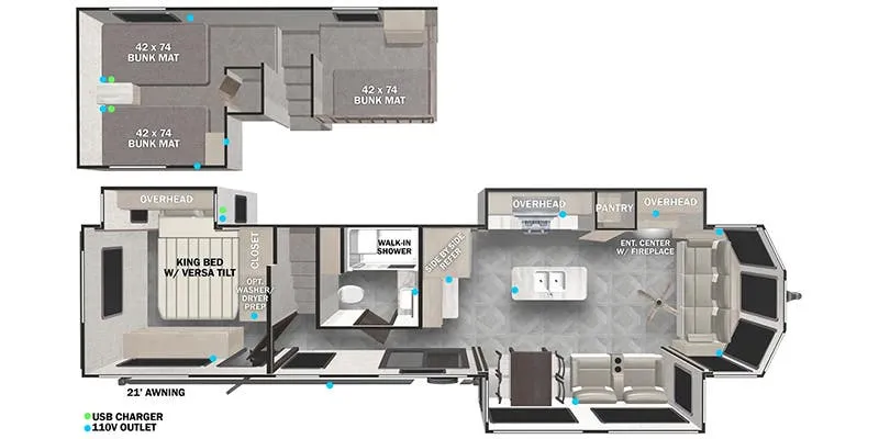 Forest River Wildwood Grand Lodge 42FLDL floor plan