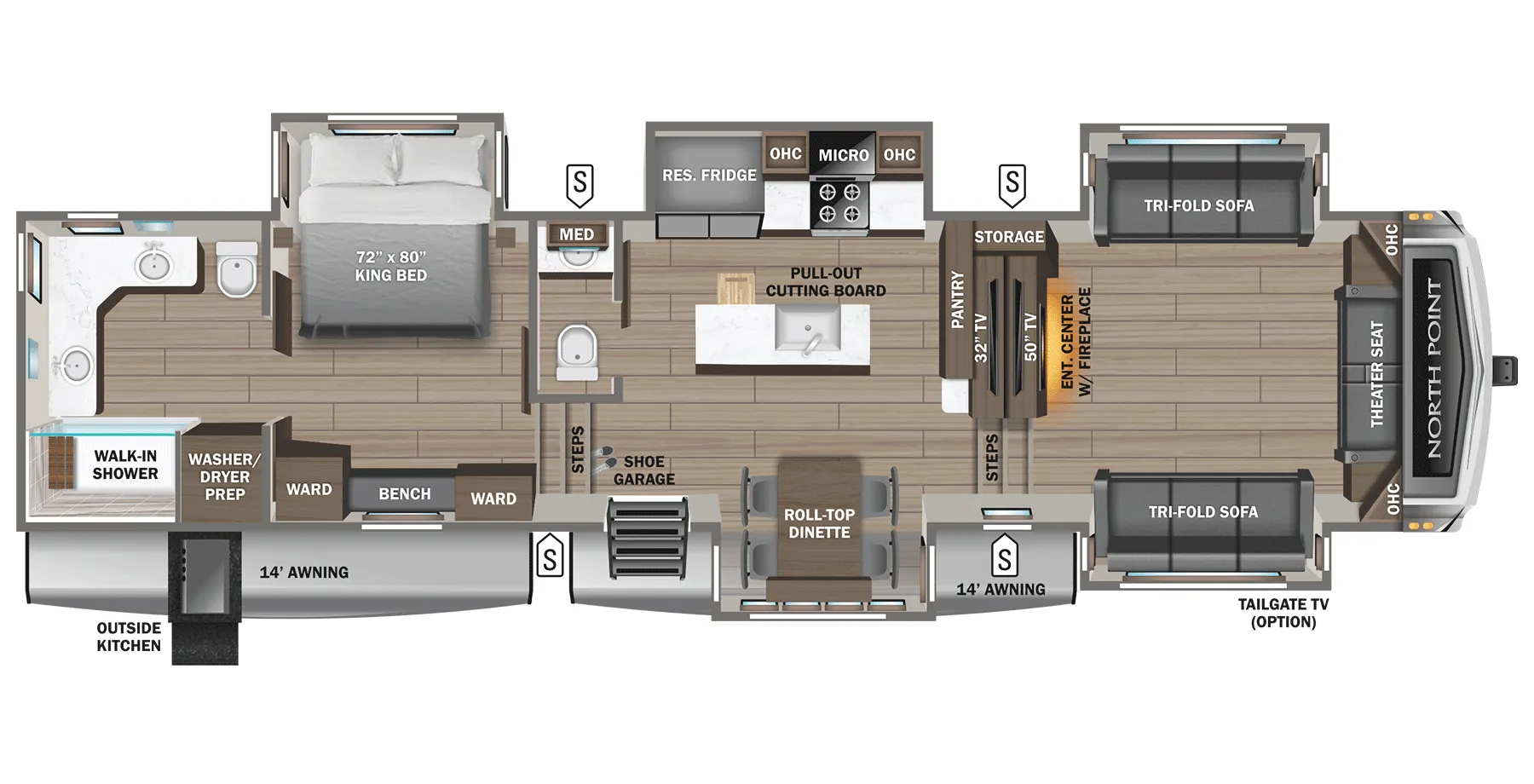 Jayco North Point 382FLRB floor plan