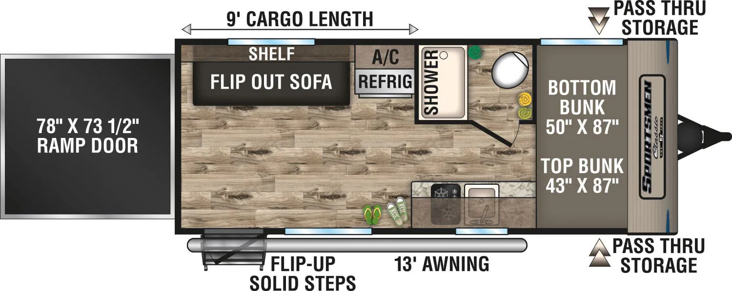 K-Z Sportsmen Classic 180TH floor plan