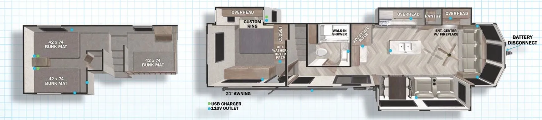 2022 Forest River Salem Grand Villa 42FLDL - Floor plan