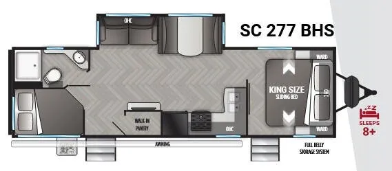 2022 Cruiser RV Shadow Cruiser 277BHS - Floor plan