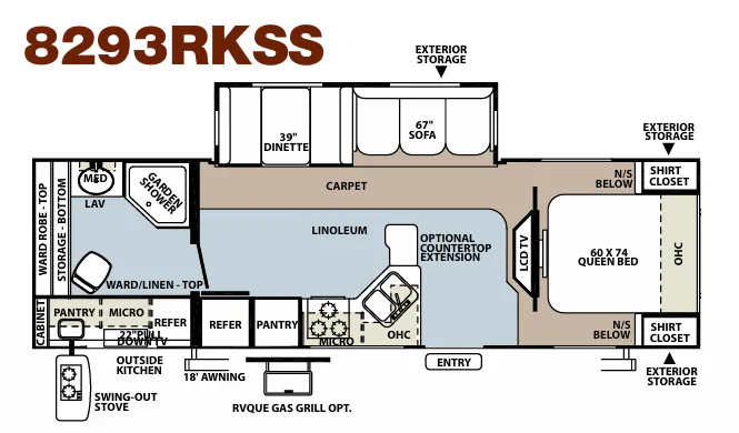 Forest River Rockwood Signature Ultra Lite 8293RKBS floor plan