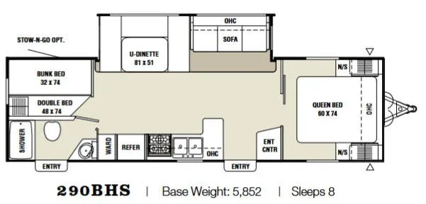 Coachmen Captiva Ultra Lite 290BHS floor plan