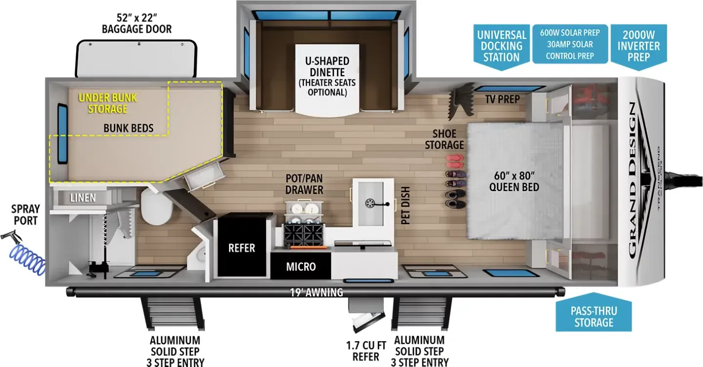 Grand Design Transcend Xplor 23BHX floor plan