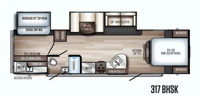 Palomino Solaire 317 BHSK floor plan