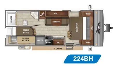 Jayco Jay Flight SLX 8 224BH floor plan